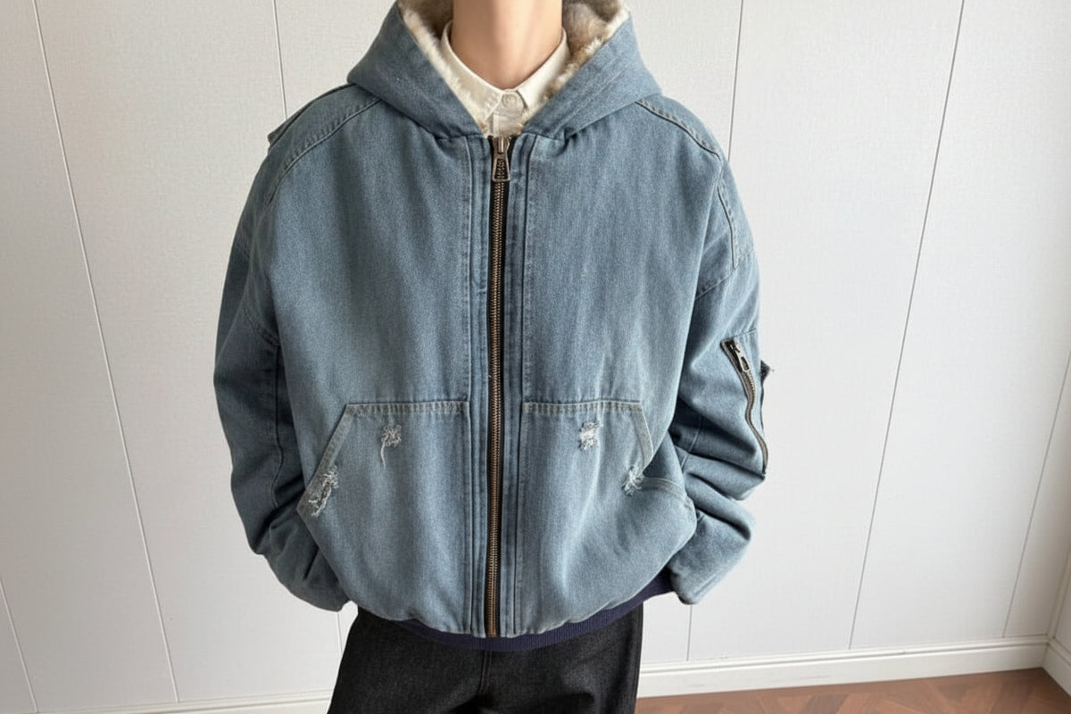 Men’s Fur-Lined Denim Jacket