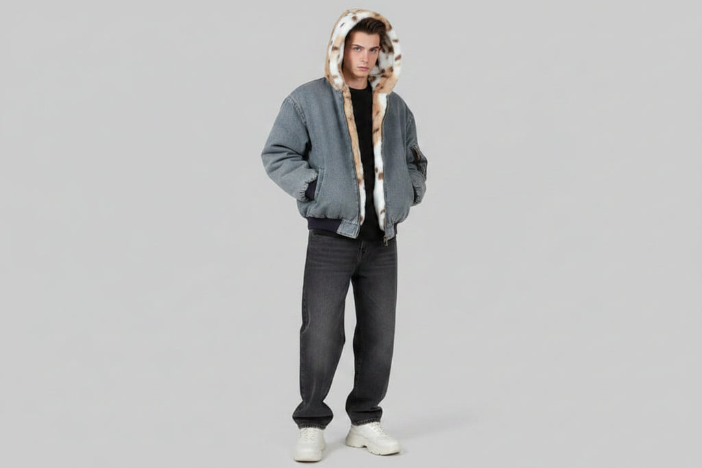 Men’s Fur-Lined Denim Jacket