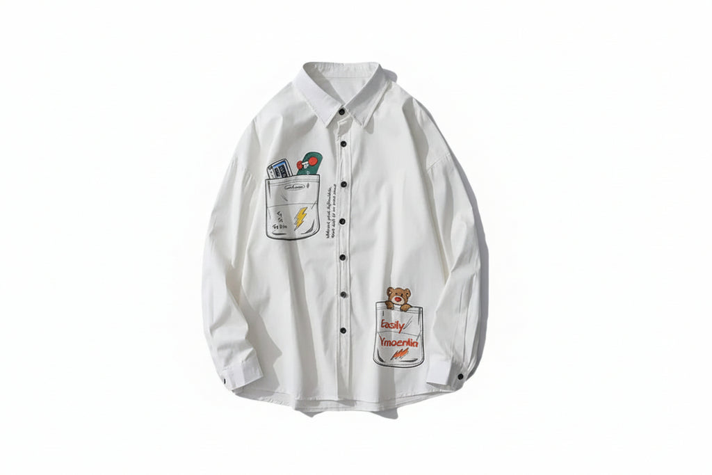 Men’s Graphic Shirt with Bear Print