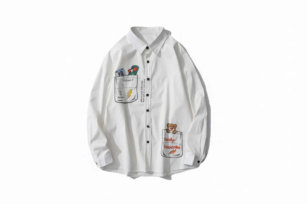 Men’s Graphic Shirt with Bear Print