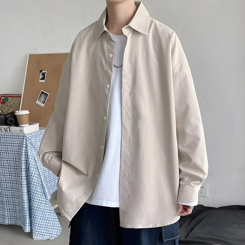 Men’s Oversized Shirt with Classic Collar