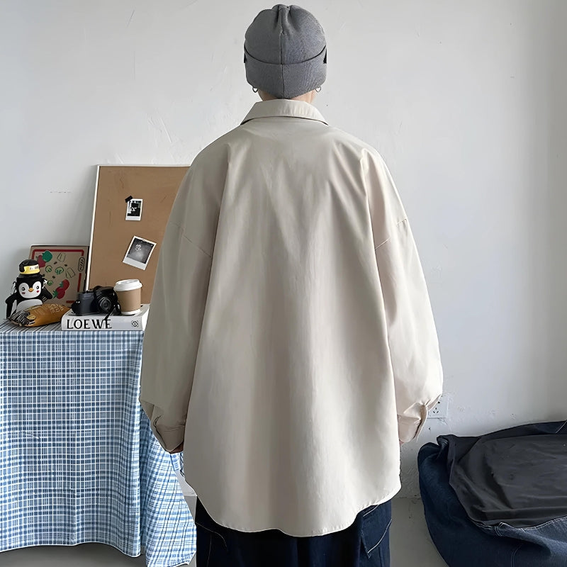 Men’s Oversized Shirt with Classic Collar