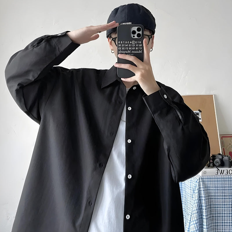 Men’s Oversized Shirt with Classic Collar