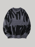 Men’s Oversized Sweater with Abstract Print
