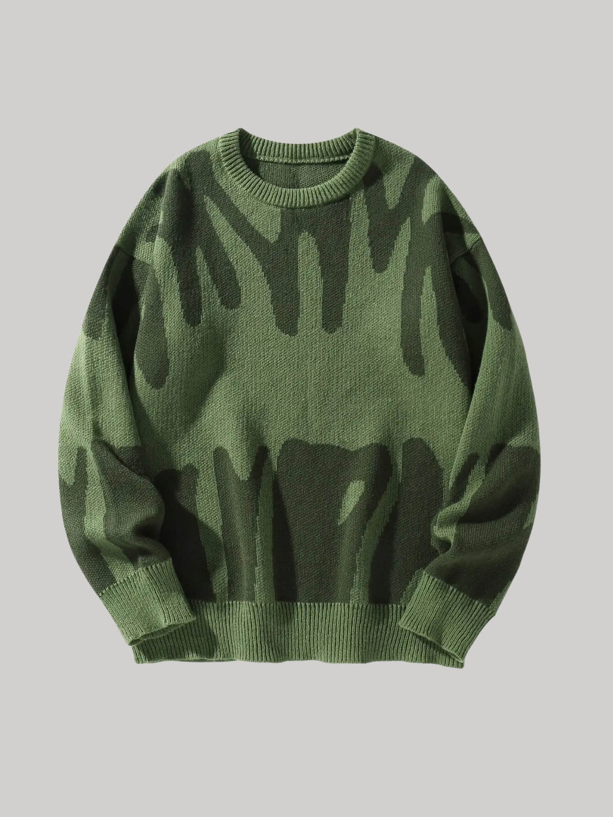 Men's Oversized Abstract Print Knit Sweater