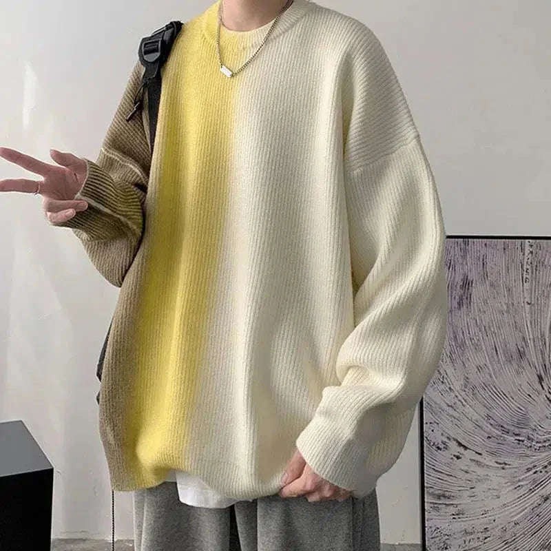 Men's Oversized Gradient Knit Sweater