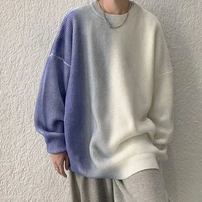 Men's Oversized Gradient Knit Sweater