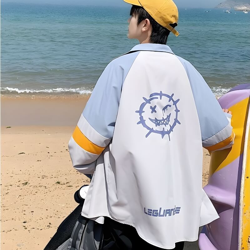 Men’s Pastel Smiley Printed Shirt