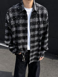 Men’s Plaid Shirt with Rhinestone Details