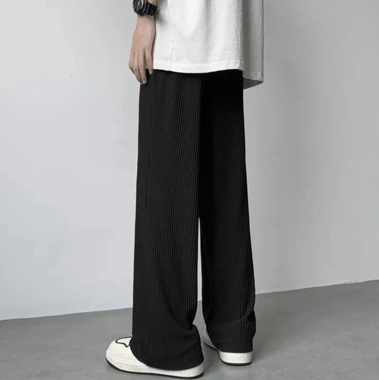 Men’s Pleated Pants Straight-Leg