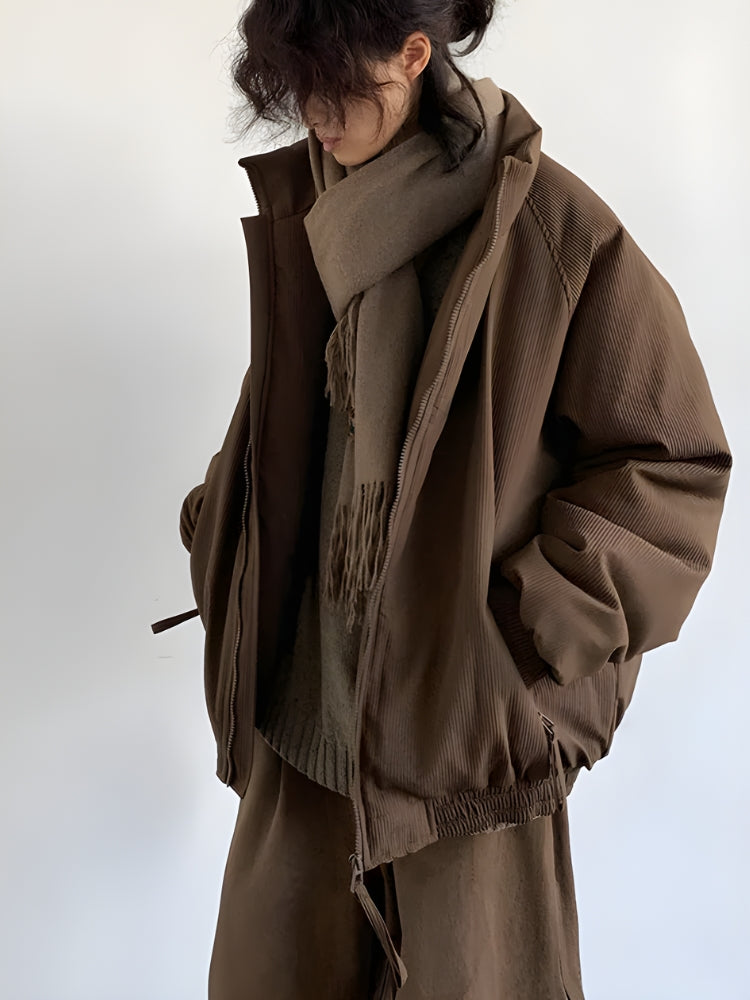 Men’s Ribbed High-Neck Jacket