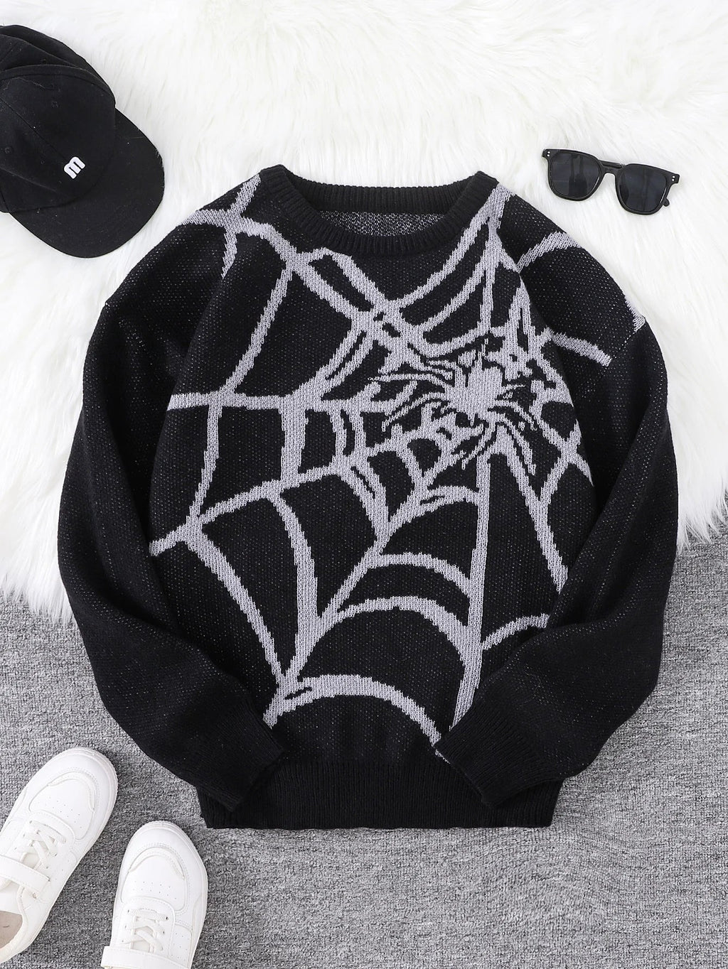 Men’s Spiderweb Graphic Sweater