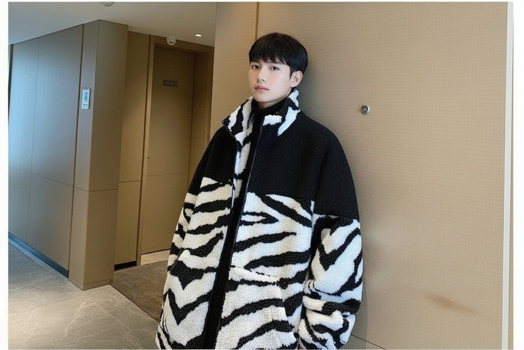 Men’s Zebra-Print Fleece Jacket