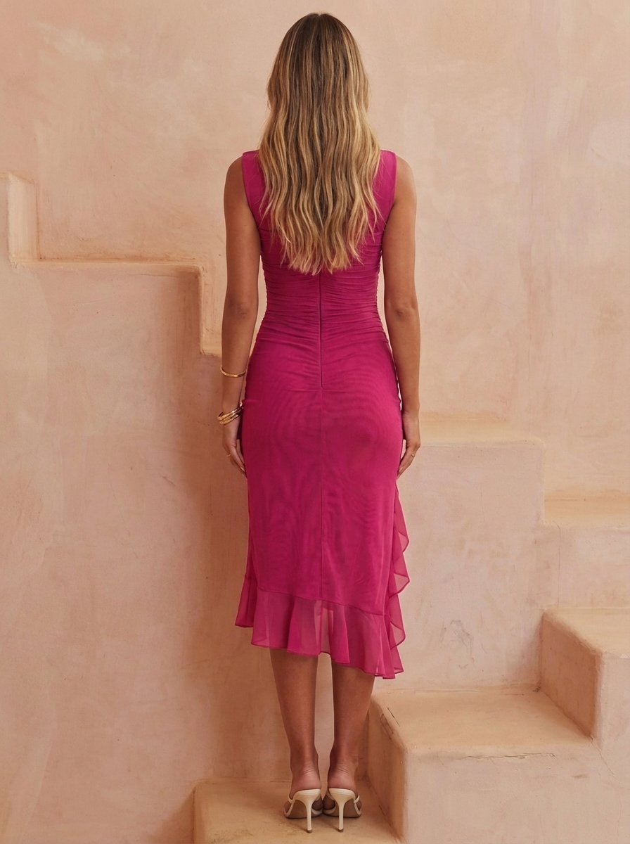 Molly | Women’s Sleeveless High Slit Summer Midi Dress
