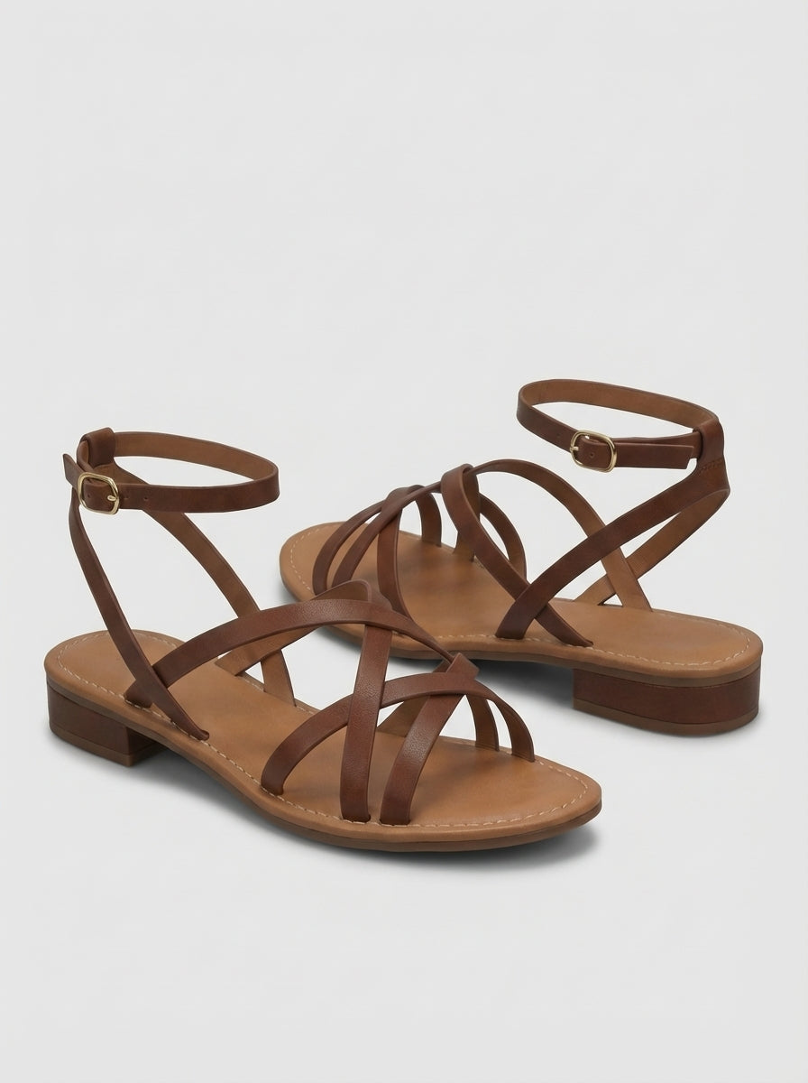 Nora | Women’s Open Toe Ankle Strap Block Heel Sandals