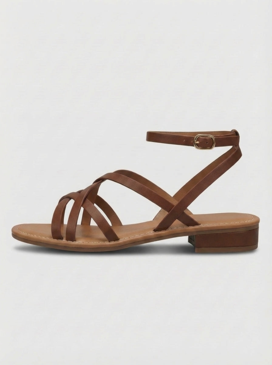 Nora | Women’s Open Toe Ankle Strap Block Heel Sandals
