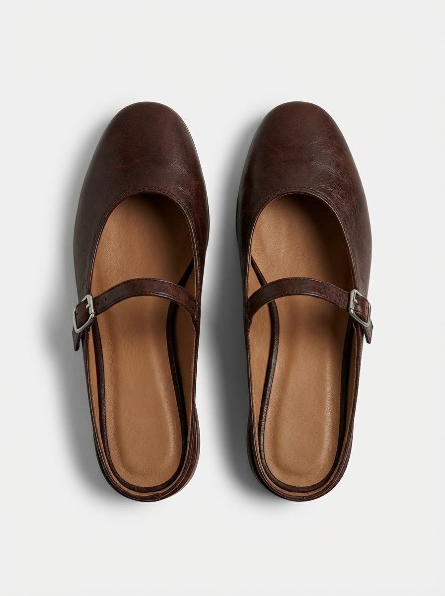 Isabella | Women’s Round Toe Minimal Flat Mules