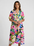 Patricia | Women’s Floral V Neck Summer Beach Midi Dress