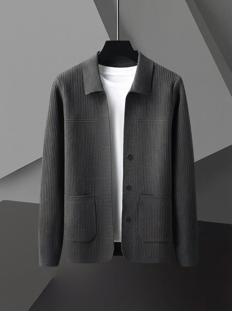Randy | Men's Open Knit Button Cardigan With Pockets