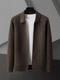 Randy | Men's Open Knit Button Cardigan With Pockets