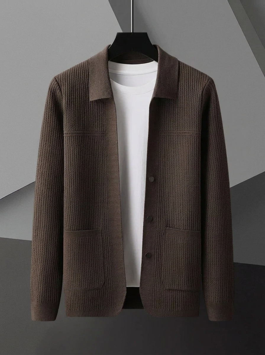 Randy | Men's Open Knit Button Cardigan With Pockets