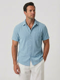 Richard | Men’s Button Polo Shirt Short Sleeve With Striped Detail