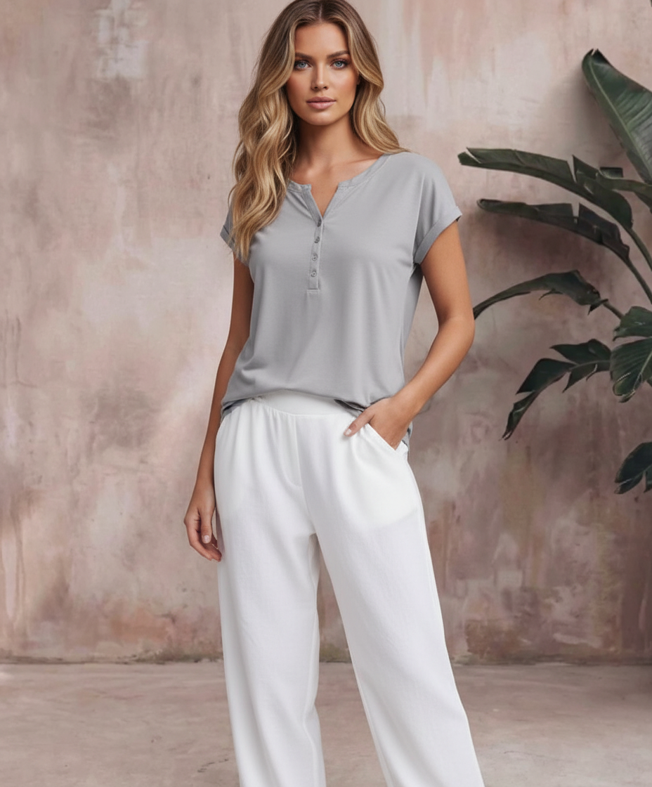 Sara | Women’s V Neck Short Sleeve Summer Top