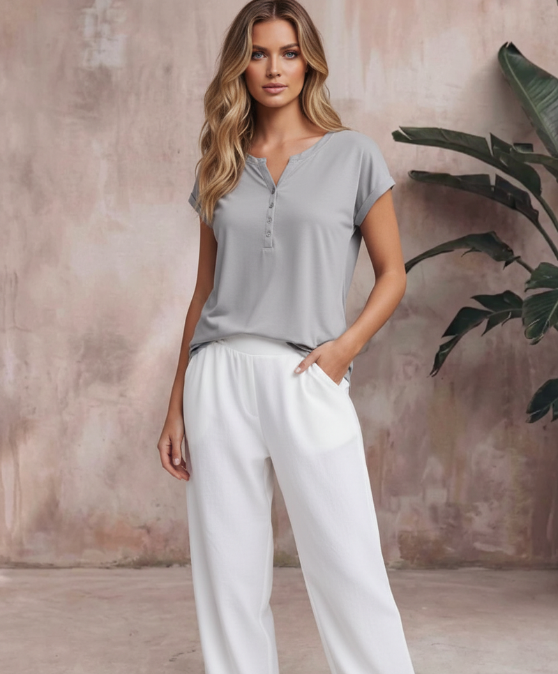 Sara | Women’s V Neck Short Sleeve Summer Top