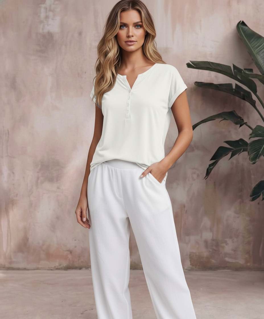 Sara | Women’s V Neck Short Sleeve Summer Top