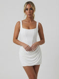 Sarah | Women’s Square Neck Corset Summer Mini Dress
