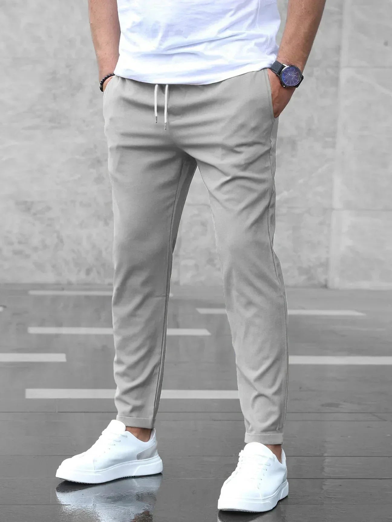 Steven | Men’s Straight Leg Drawstring Pants Everyday Trousers