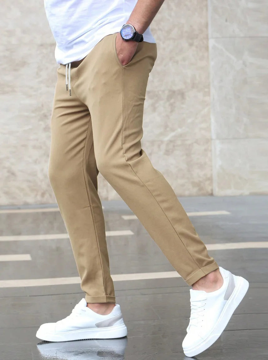 Steven | Men’s Straight Leg Drawstring Pants Everyday Trousers