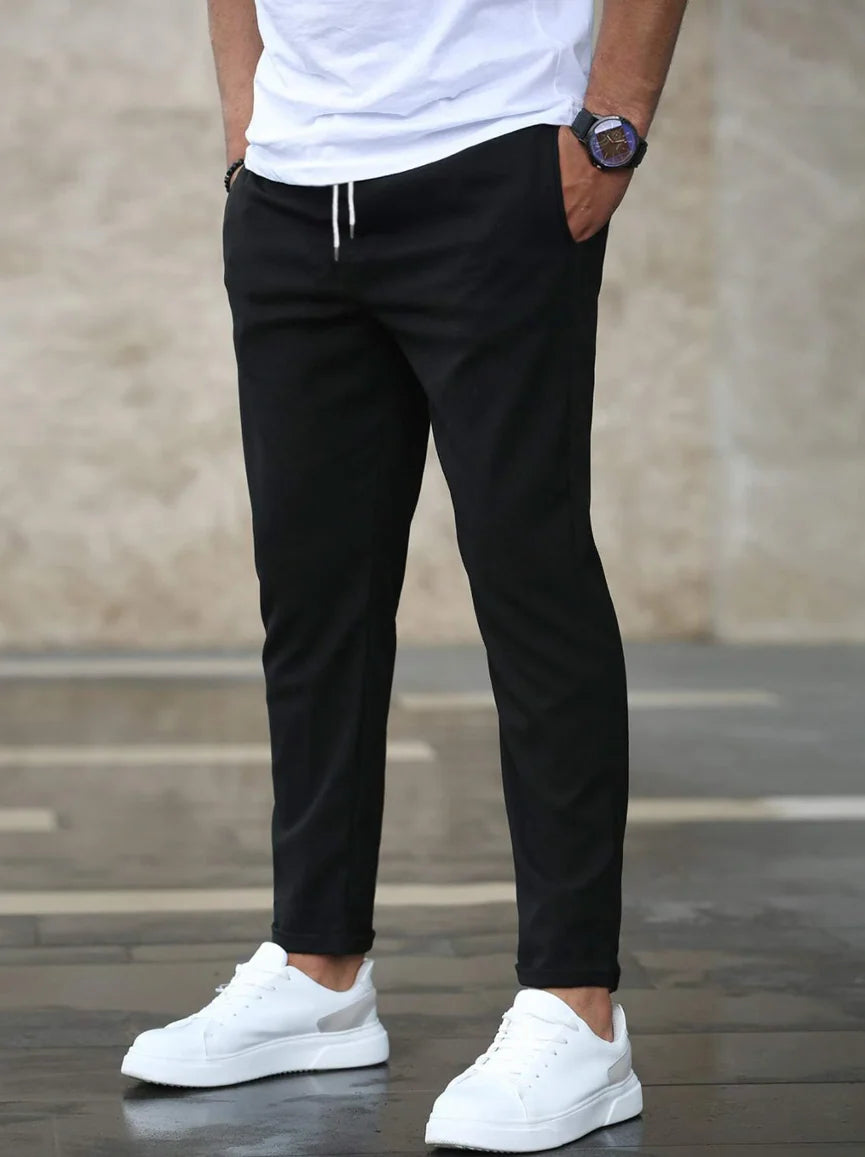 Steven | Men’s Straight Leg Drawstring Pants Everyday Trousers