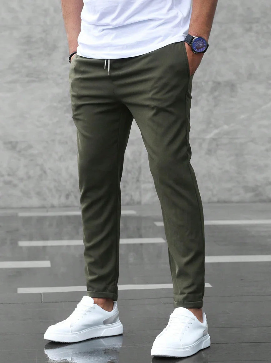 Steven | Men’s Straight Leg Drawstring Pants Everyday Trousers