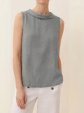 Tessa | Women’s Sleeveless Collar Minimal Summer Day Top