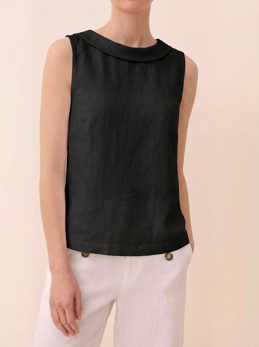 Tessa | Women’s Sleeveless Collar Minimal Summer Day Top