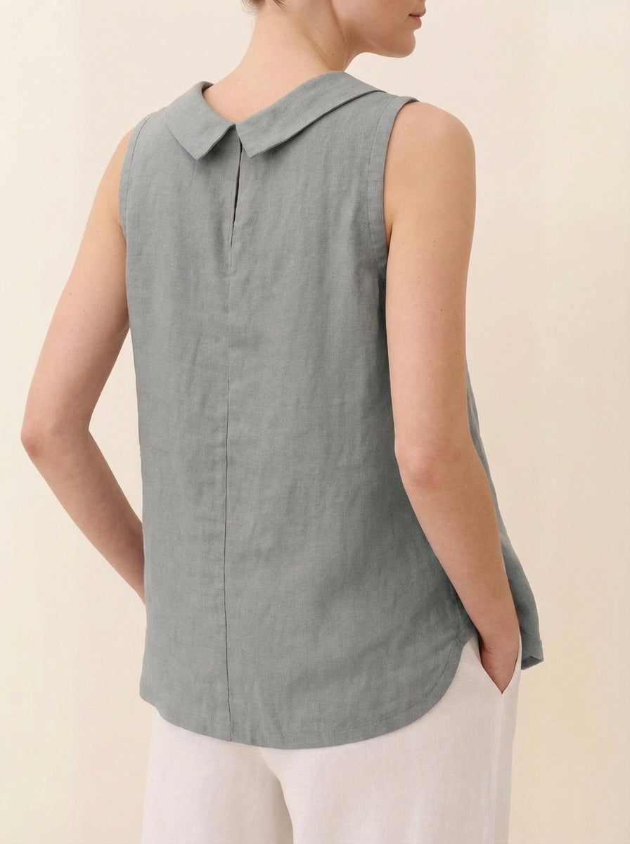 Tessa | Women’s Sleeveless Collar Minimal Summer Day Top