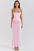 Veronica | Women’s Strapless Sweetheart Ruched Maxi Dress