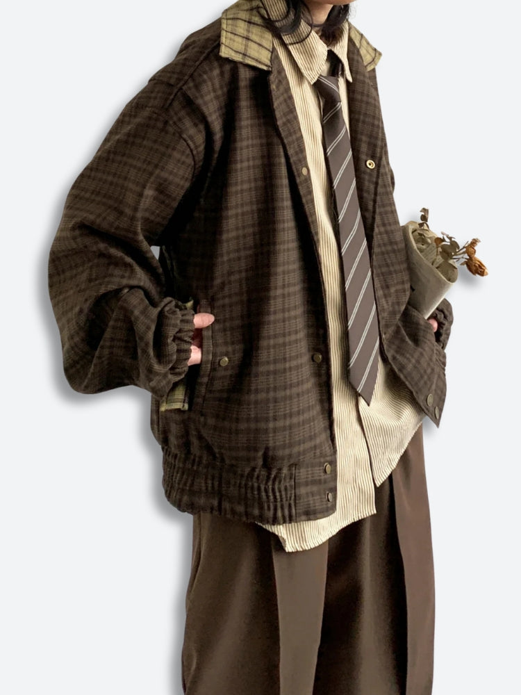 Vintage Brown Plaid Jacket
