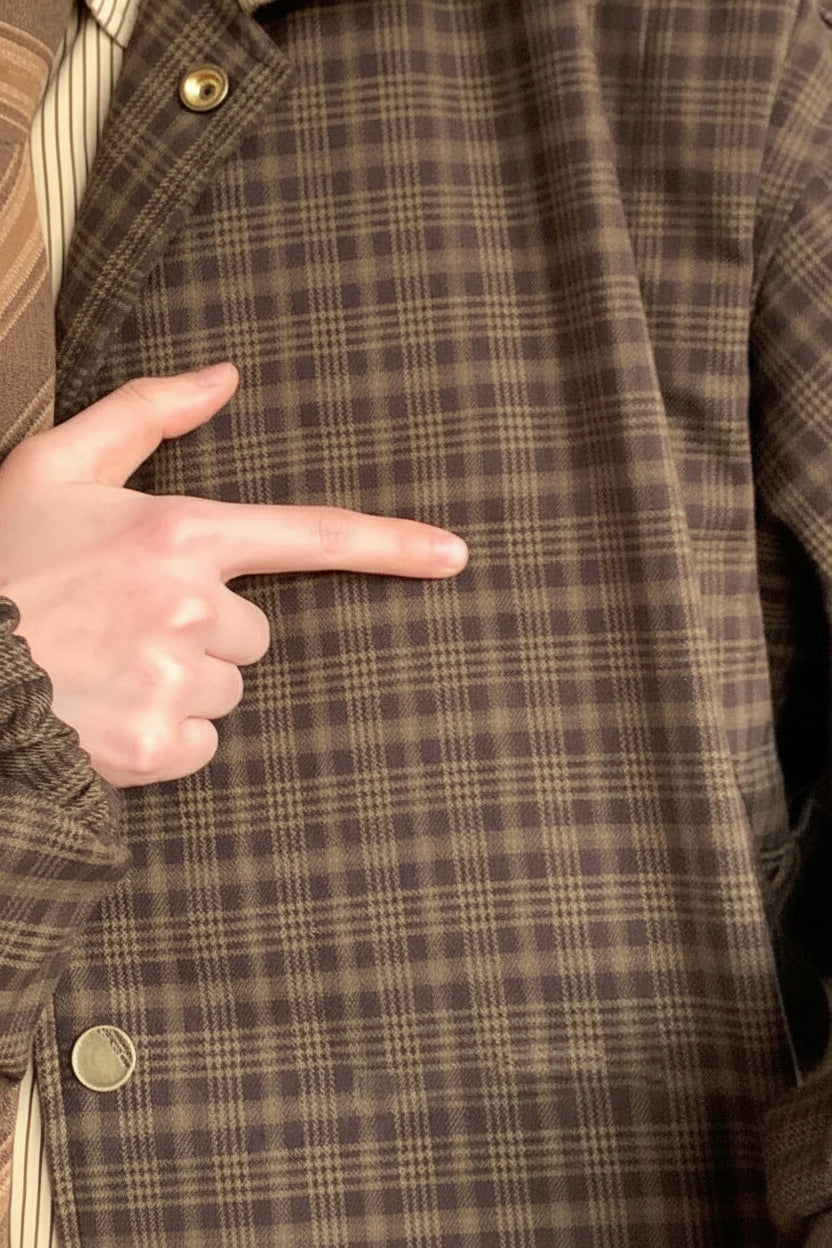 Vintage Brown Plaid Jacket