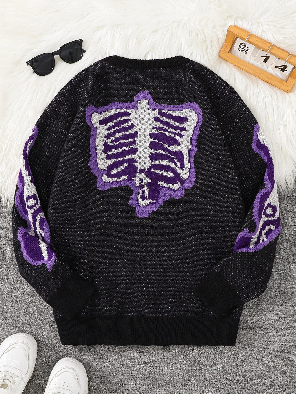 Men's Weirdcore Skeleton Knit Sweater