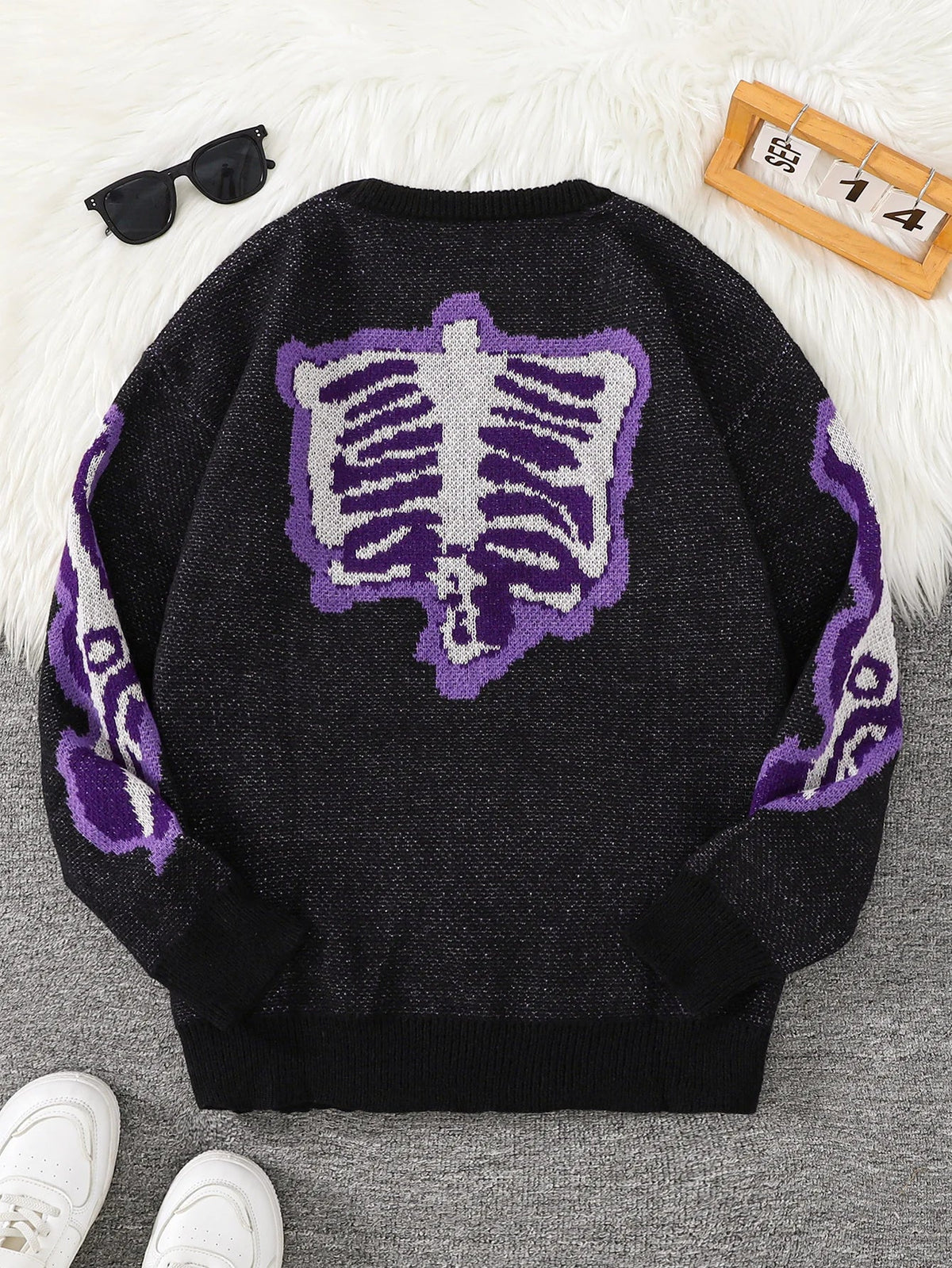Men's Weirdcore Skeleton Knit Sweater