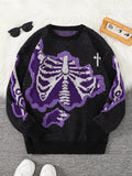 Men's Weirdcore Skeleton Knit Sweater