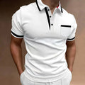 William | Men’s Polo Short Sleeve Button Shirt With Chest Pocket