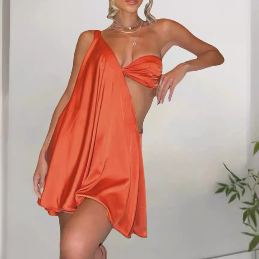 Women's Asymmetric One-Shoulder Occasion Dress