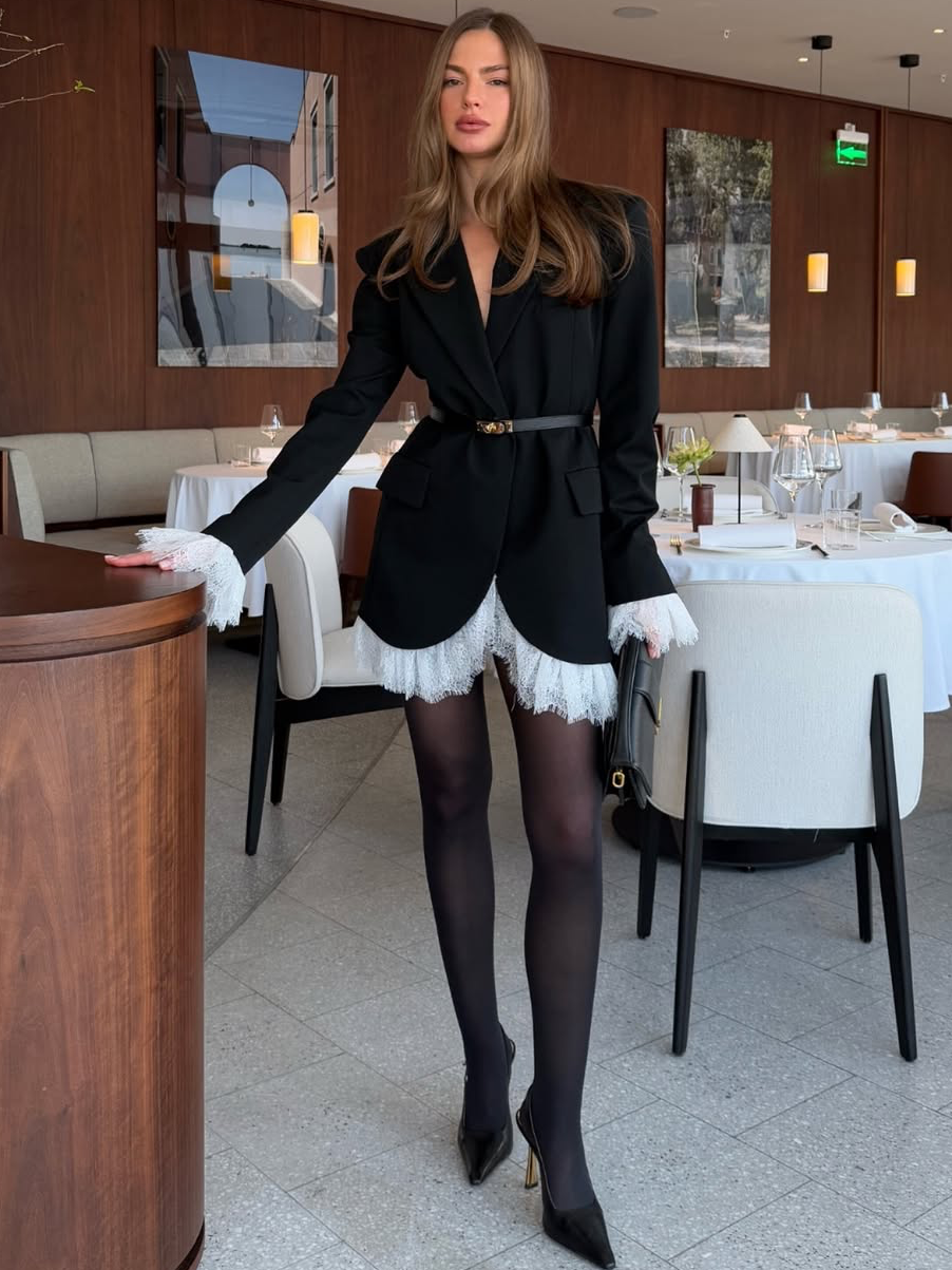 Women’s Blazer with Lace Panel