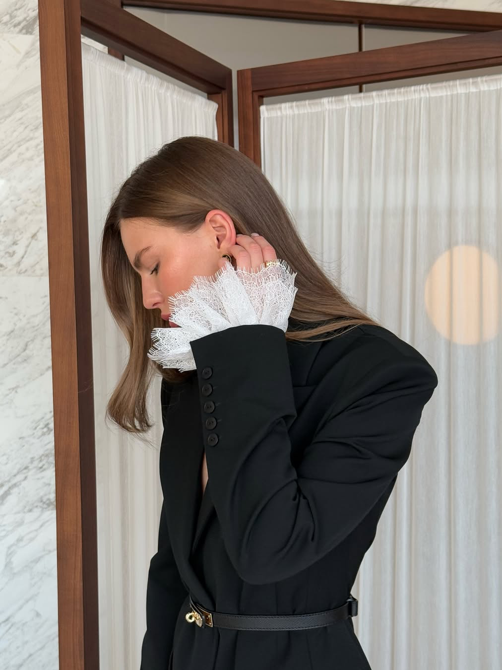 Women’s Blazer with Lace Panel