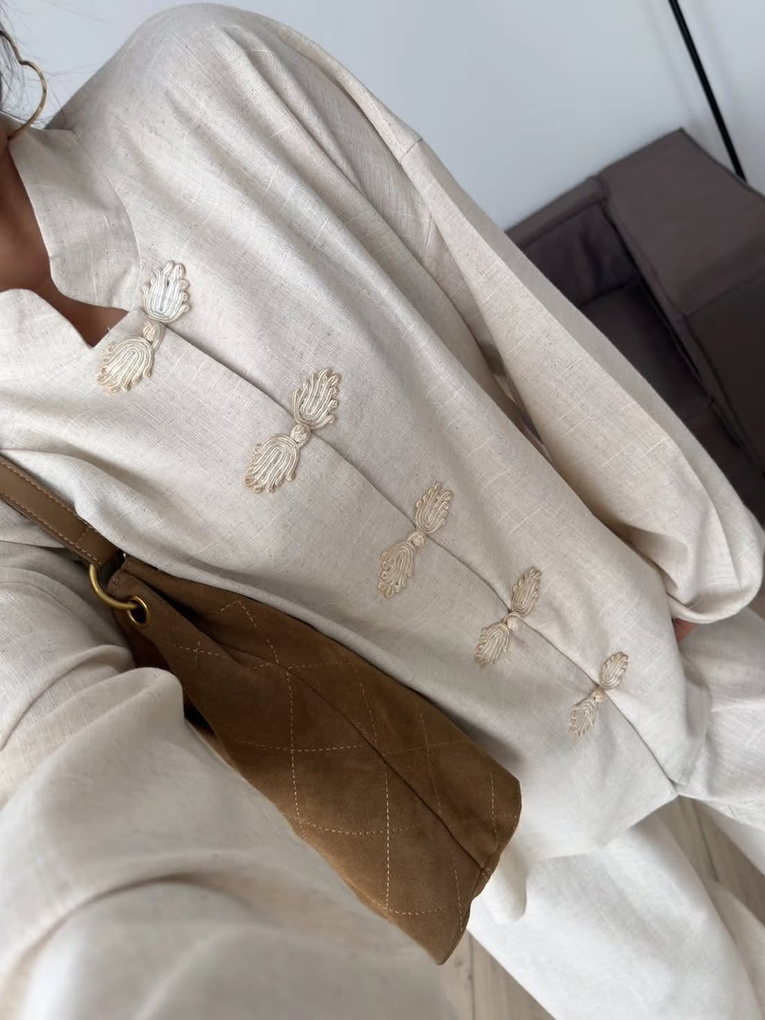 Women’s Button-Up Linen Trouser Set