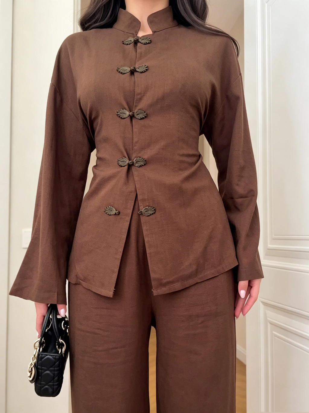 Women’s Button-Up Linen Trouser Set