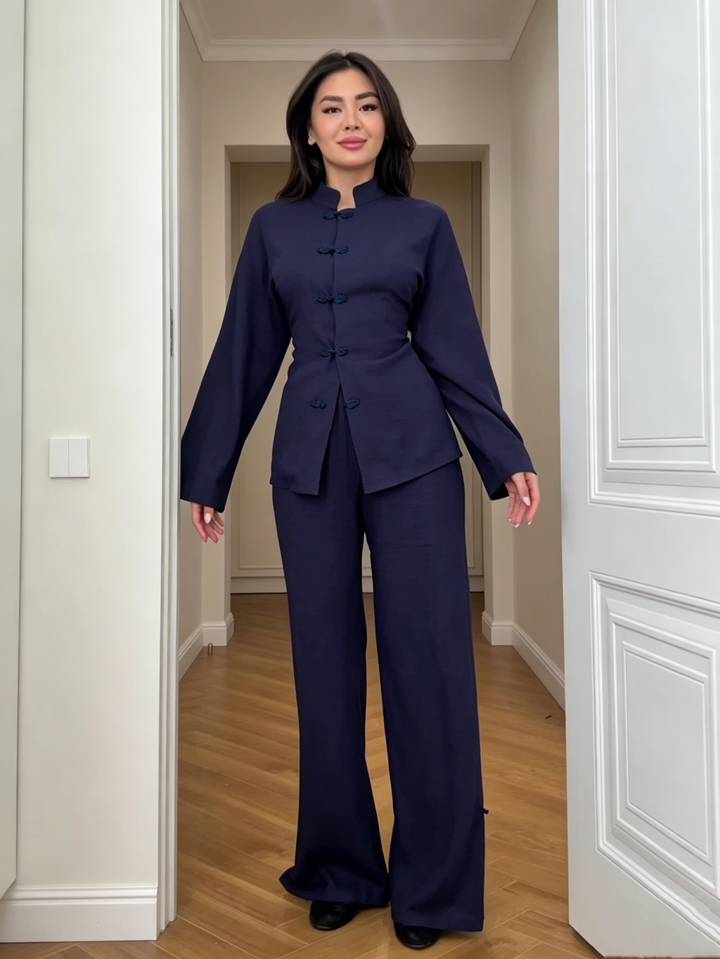 Women’s Button-Up Linen Trouser Set